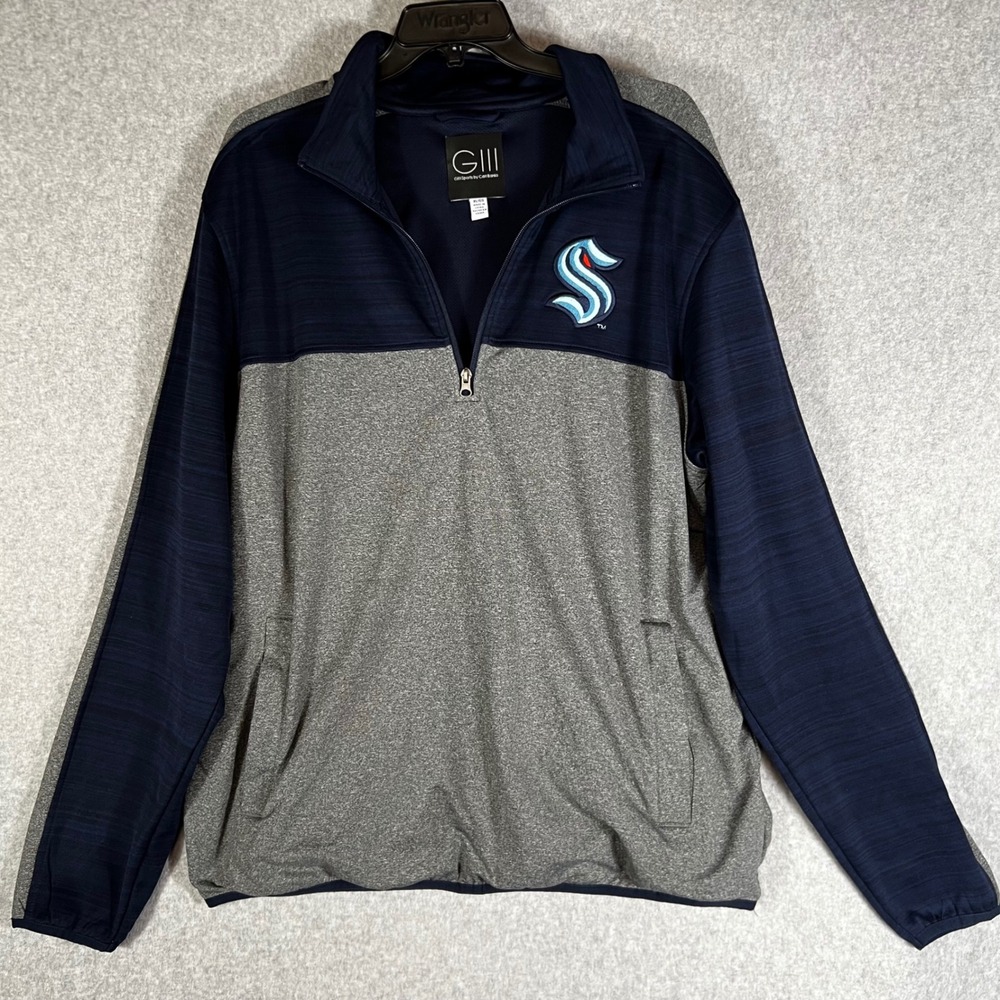 Seattle Kraken NHL Mens‎ XL G-III 1/4 Zip Pullover Jacket Sweatshirt